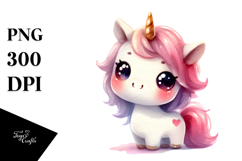 Funny Expressive Unicorn Watercolor PNG Product Image 1