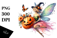 Halloween Fairy Pumpin | Sublimation Clipart Product Image 1