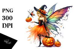 Halloween Fairy Pumpin | Sublimation Clipart Product Image 1