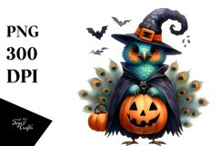 Whimsical Peacock in Halloween Suit | Clipart Product Image 3