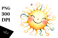 Very Simple Whimsical Smiling Sun PNG Product Image 1
