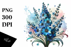 Detailed Stained Delphinium | Clipart Product Image 3