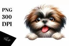 Funny Shih Tzu Watercolor | Sublimation | Clipart Product Image 1