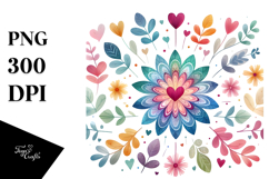 Boho Flower Heart PNG Product Image 1