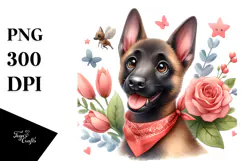 Cute Malinois Puppy, Creative PNG Product Image 1