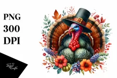 Vibrant Turkey Hat Watercolor | Sublimation | Clipart Product Image 1