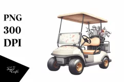 Vintage Golf Cart Confetti Clipart Product Image 1