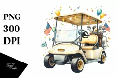 Vintage Golf Cart Confetti Clipart Product Image 1