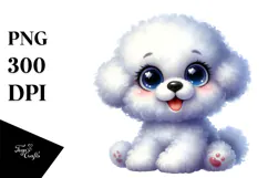 Cartoon Bichon Frise PNG Product Image 1