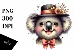 Whimsical Koala Watercolor Portrait Product Image 1