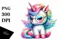 Baby Unicorn with es, Stylish PNG Product Image 1