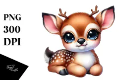 Cute Energetic Baby Deer PNG Product Image 1