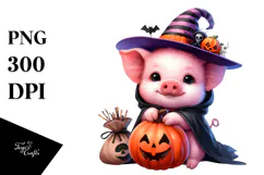 Halloween Pig Pumpin | Sublimation Clipart Product Image 1