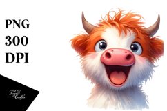 Expressive Highland Cow PNG Product Image 3
