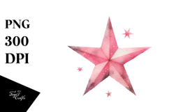 Simple Pinkish Watercolor Star PNG Product Image 1