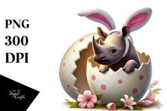 Baby Rhino Exiting Easter Egg PNG Product Image 1