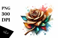 Abstract Wooden Rose | Sublimation Clipart Product Image 1