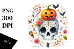 Funny Wimsical Skull Clipart Product Image 3