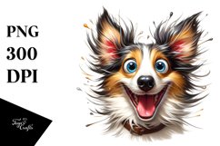Enthusiastic Crazy Looking Collie | Clipart Product Image 1