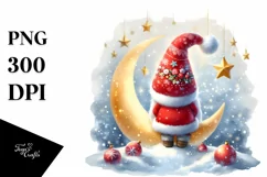 Vibrant Christmas Gnomes with Snowflakes PNG Product Image 1