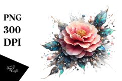 -Like Camellia Watercolor Splash Sublimation Product Image 3