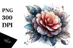 -Like Camellia Watercolor Splash Sublimation Product Image 3