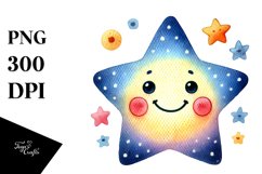 Simple Smiling Star Sublimation PNG Product Image 1