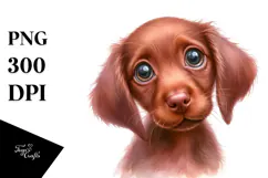 Watercolor Baby Vizsla PNG Product Image 1
