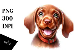 Cute Watercolor Vizsla PNG Product Image 1