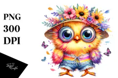 Cute Baby Chicken in Summer Suit | Sublimation | Clipart Product Image 1