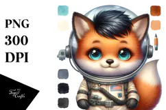aCute Energetic Fox with Big Eyes and Cool Haircut, PNG Product Image 1