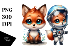 aCute Energetic Fox with Big Eyes and Cool Haircut, PNG Product Image 1