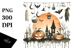 Washed Text with Hanging Halloween Theme Product Image 1