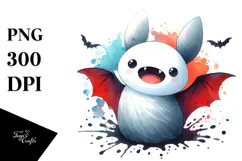 Funny Washed Watercolor Bat Image, Transparent PNG Product Image 1