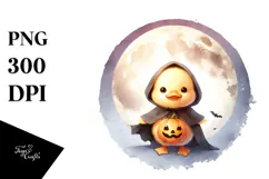 Cute Baby Duck on Moon, Transparent PNG Product Image 1