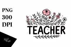 Simple Flowers Teacher Summer Flower PNG Product Image 1