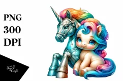 Colorful Sculpture Unicorn PNG Product Image 1