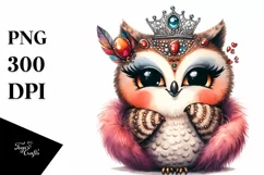 Funny Cute Owl Whimsical Watercolor Sublimation Product Image 3