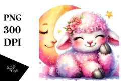 Colorful Cute Baby Lamb PNG Product Image 1