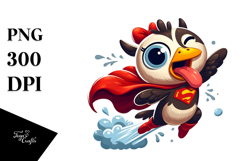 Cute Bird with Superhero Cape and Udder PNG Product Image 1