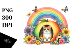 Watercolor Cat House Fruit Rainbow Bird Butterfly | Product Image 1