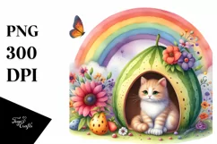 Watercolor Cat House Fruit Rainbow Bird Butterfly | Product Image 1