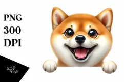 crazy shiba inu peeking clipart Product Image 3