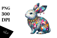 Colorful Bunny Made of Diamonds, Transparent PNG Product Image 1