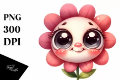 Expressive Funny Baby Face Flower PNG Product Image 3
