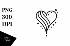 Simple Lineart Heart Drawing, PNG Product Image 1