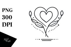 Lineart Heart Illustration, PNG Product Image 1