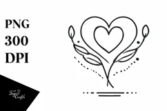 Lineart Heart Illustration, PNG Product Image 1
