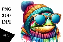 Quirky Turtle Portrait with Hat, Transparent PNG Product Image 1