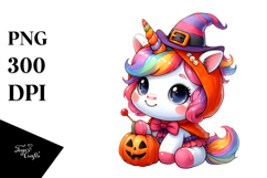 Watercolor Cute Baby Unicorn Halloween | Sublimation | Product Image 1